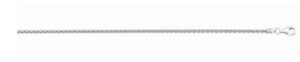Sterling Silver rhodium plated 2.6mm diamond cut round wheat chain with claw catch closure 18"