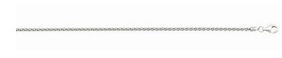 SSR .jpg Sterling Silver rhodium plated 2.6mm diamond cut round wheat chain with claw catch closure 18"