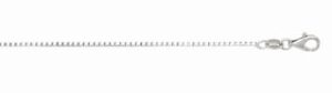 sterling silver 1.25mm box chain 16" rhodium plated with claw catch