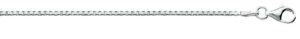 Sterling Silver rhod plated 1.5mm box chain with claw catch closure 16"