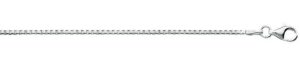 STERLING SILVER 1.5MM BOX CHAIN WITH CLAW CATCH RHOD PLATED 18"