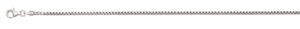 Sterling Silver rhodium plated 1.8mm solid round box chain 22" with claw catch closure