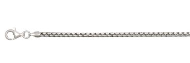 SSR .jpg Sterling Silver rhodium plated 2.55mm solid round box chain with claw catch closure 20"