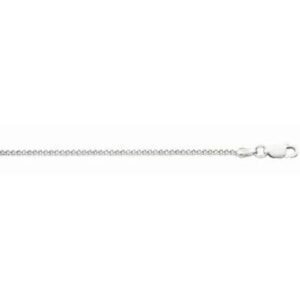 Sterling Silver 1.9mm miami cuban link anklet rhod plated 11"