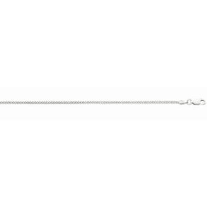 Sterling Silver 1.9mm solid miami cuban link rhod plated chain 16"
