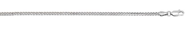 Sterling Silver rhodium plated 2.6mm solid miami cuban link anklet 9"
