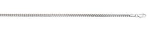 Sterling Silver solid 3.5mm miami curb link chain with claw catch 18" rhod plated