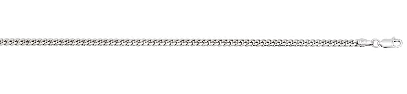SSR Sterling Silver solid 3.5mm miami curb link chain with claw catch 18" rhod plated