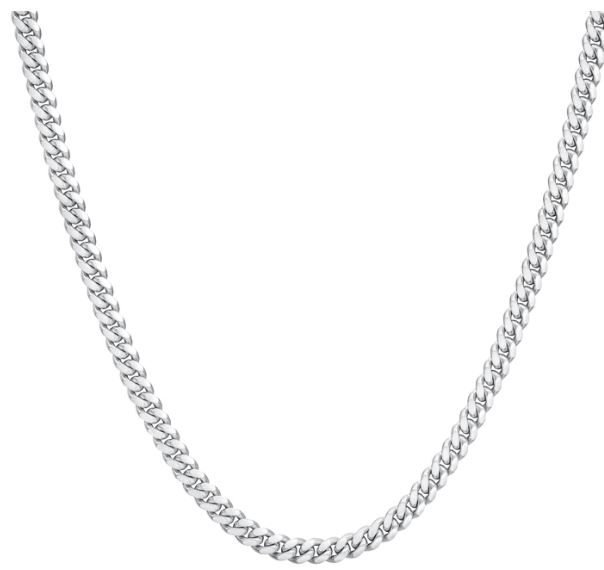 SSR .jpg Sterling Silver 4.9mm miami cuban link chain with claw catch closure 24" rhod plated