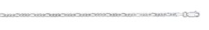 Sterling silver 2.6mm figaro link chain rhod plated 10"