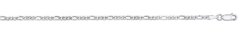 SSR .jpg Sterling Silver 2.6mm figaro link rhod plated 7" bracelet