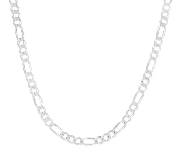 SSR .jpg Sterling Silver rhodium plated 3.2mm figaro chain 16"
