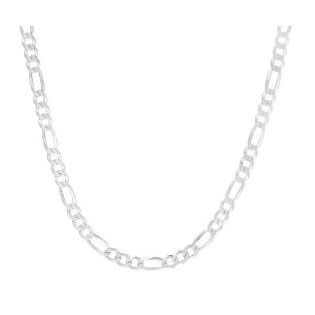 SSR .jpg Sterling Silver rhodium plated 3.2mm figaro link chain 18"