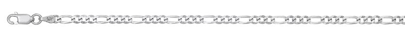 SSR .jpg Sterling Silver rhodium plated 3.2mm figaro chain 22"