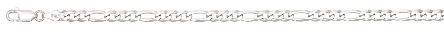 SSR .jpg Sterling Silver rhodium plated 4.4mm figaro chain 16"