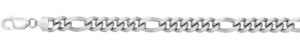 Sterling Silver 8.4mm rhodium plated miami figaro link bracelet 8"