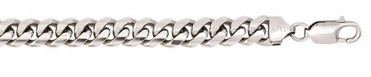 Sterling Silver rhodium plated 4.6mm marine link ankle bracelet with claw catch closure 10"