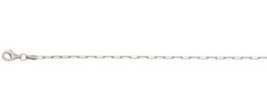 Sterling Silver rhodium plated 1.8mm paperclip chain with claw catch closure 20"