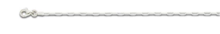 Sterling Silver rhodium plated 1.8mm paperclip 9" ankle bracelet