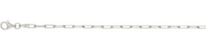 Sterling Silver rhodium plated 2.5mm paperclip chain with claw catch closure 8"