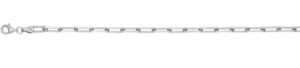 Sterling Silver rhodium plated 2.5mm paperclip ankle bracelet 10" long with claw catch closure