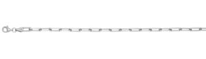 Sterling Silver rhodium plated 3.75mm paper clip necklace 20" long with claw catch closure
