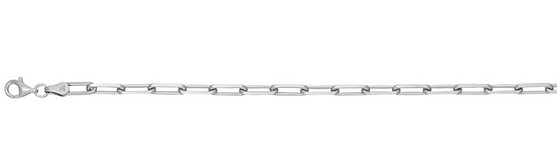 Sterling Silver rhodium plated 3.75mm paperclip bracelet with claw catch closure 7"