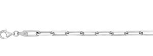 Sterling Silver rhodium plated 4.5mm paperclip chain with claw catch closure 20"
