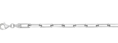 Sterling Silver rhodium plated 4.5mm paperclip chain with claw catch closure 20"