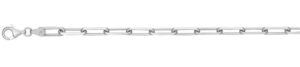 Sterling Silver rhodium plated 4.5mm solid paperclip chain with claw catch closure 30"