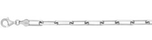 Sterling Silver rhodium plated 5.3mm solid paperclip chain with claw catch closure 24"