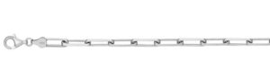 Sterling Silver rhodium plated solid 5.3mm paperclip chain with claw catch closure 30" long