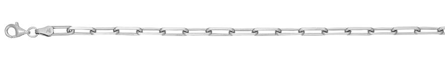 Sterling Silver rhodium plated 5.3mm paperclip bracelet 7"