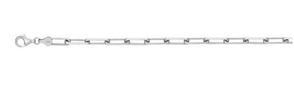Sterling Silver rhodium plated 5.3mm paperclip bracelet with claw catch closure 8"