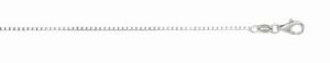 sterling silver 1.25mm box chain with claw catch closure rhodium plated