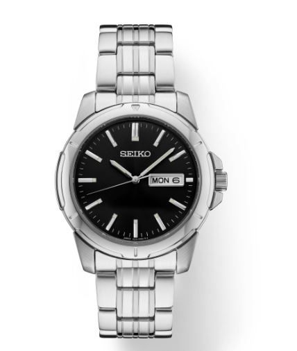 Mans stainless steel black dial day/date bracelet water resistant 100Meters