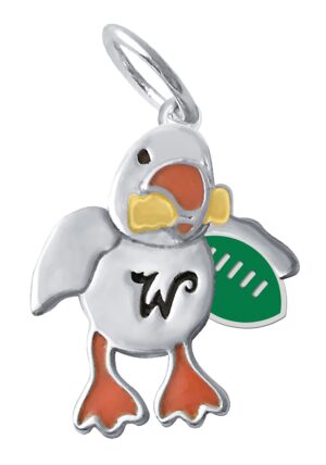 Sterling Silver Wildwood seagull with Philly green enamel football charm