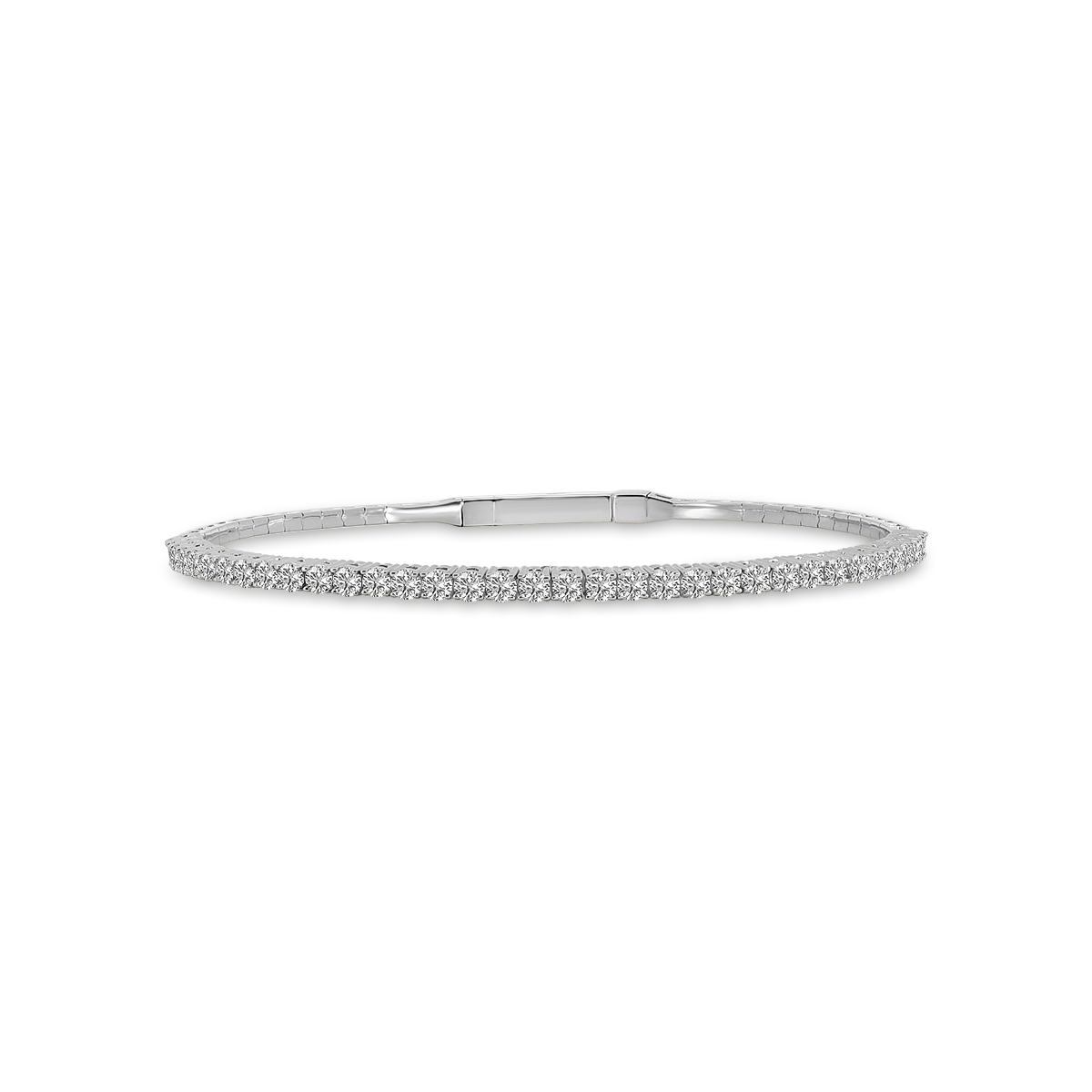 TFX W EZQ .N .jpg 14kt white gold diamond flex bangle bracelet D tw 2.00cts VS2/SI1 clarity, near colorless G color