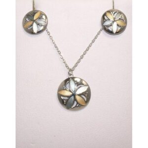 sterling silver tri colored sanddollar SOLD AS A SET