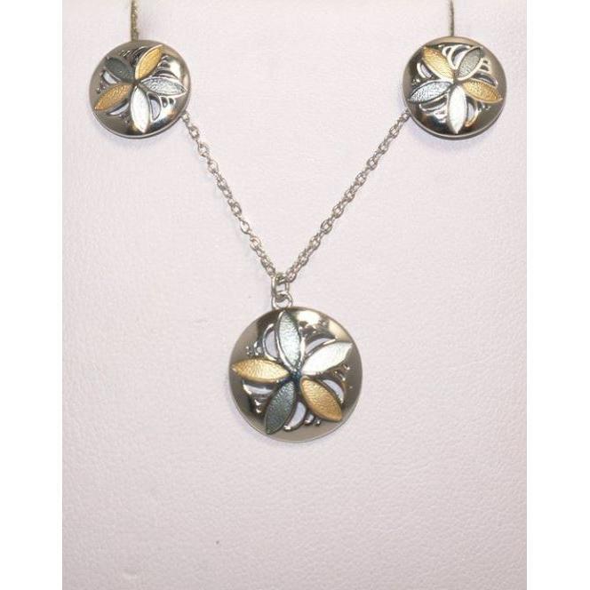 sterling silver tri colored sanddollar SOLD AS A SET
