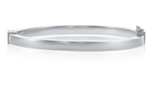 Sterling Silver high polished square bangle hinged bracelet