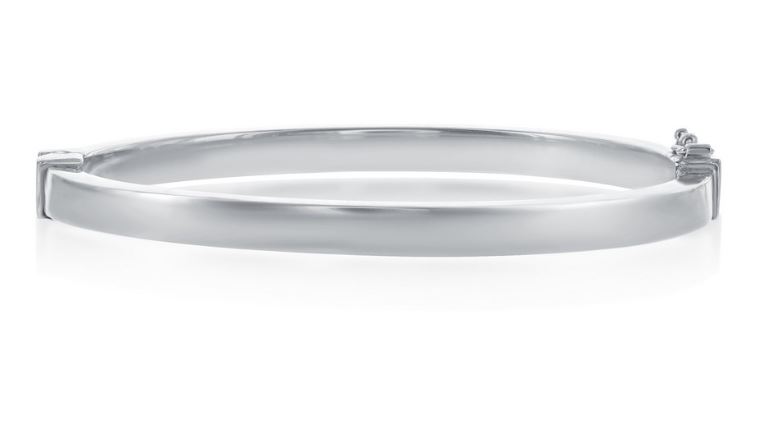 Sterling Silver high polished square bangle hinged bracelet