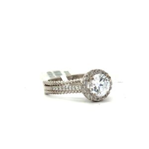 STERLING SILVER CZ ENGAGEMENT RING