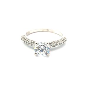 STERLING SILVER CZ ENGAGEMENT RING