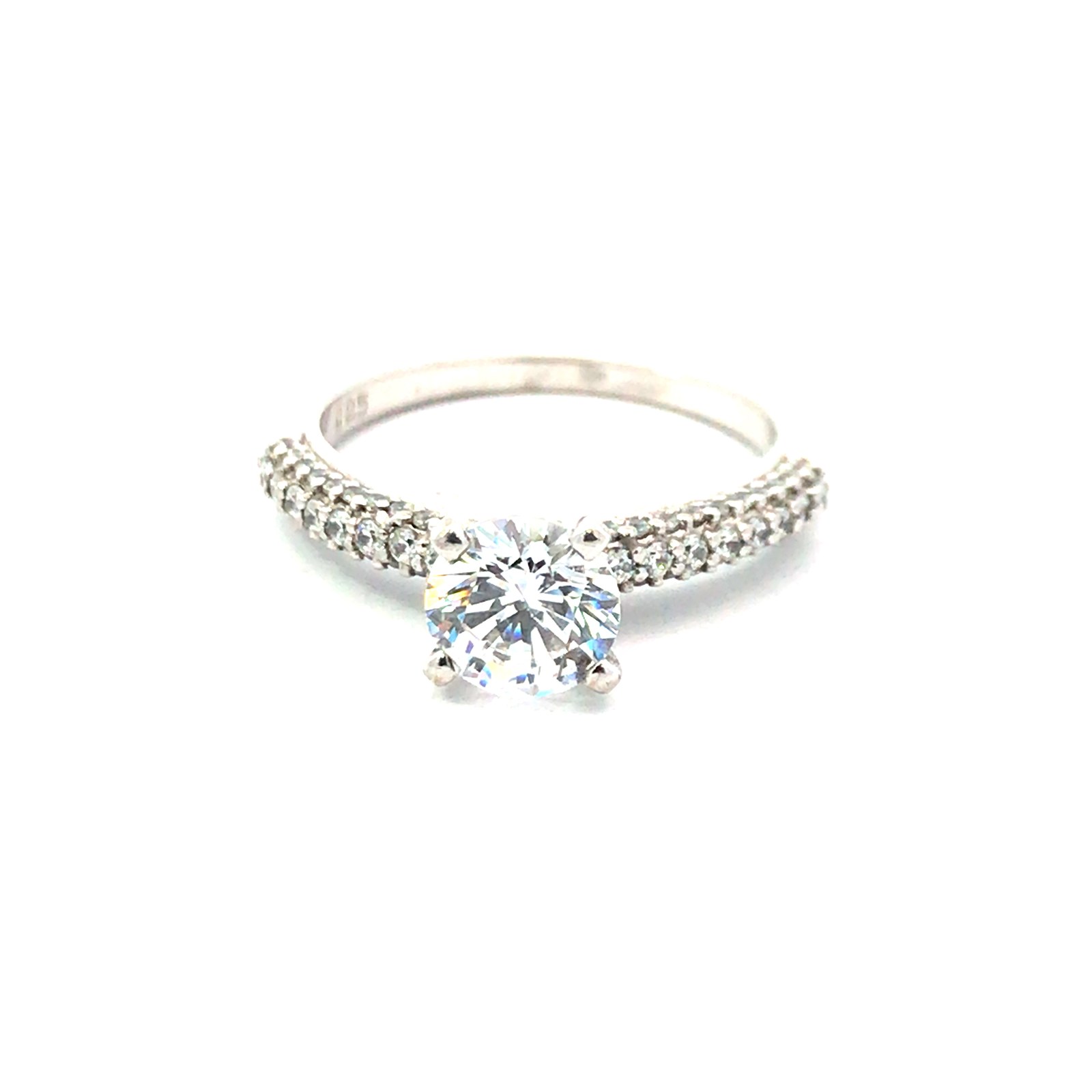 U CZ STERLING SILVER CZ ENGAGEMENT RING