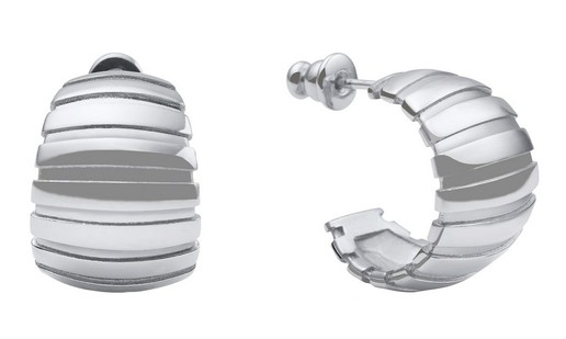 UA .jpg UnoAerre Rhodium Plated Bronze fashion 1/2 hoop earring