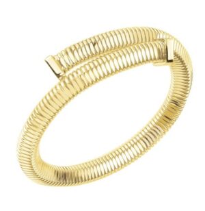UNOAERRE Designer Bronze Gold PlatedTubogas Bangle Bracelet - Made in Italy