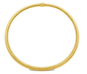 UNOAERRE Designer Bronze Gold Plated Tubogas Necklace - Made in Italy