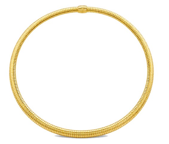 UNOAERRE Designer Bronze Gold Plated Tubogas Necklace - Made in Italy