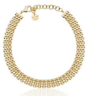 UNOAERRE Designer Bronze Gold Plated Panther Syle Necklace - Made in Italy 12+4"